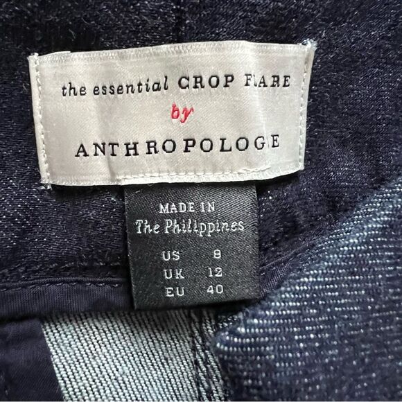 By Anthropologie The Essential Crop Flare Pants Jeans Women's size 8 - Picture 3 of 8